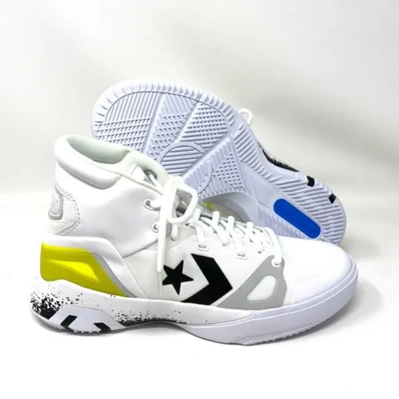 💖MEGA SALE💖Converse Men's 169512C G4   White Black Lemon Venom Mesh Leather
