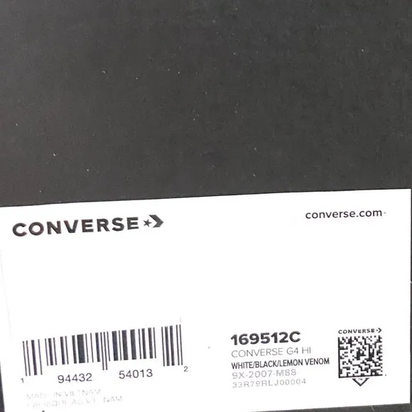 💖MEGA SALE💖Converse Men's 169512C G4   White Black Lemon Venom Mesh Leather