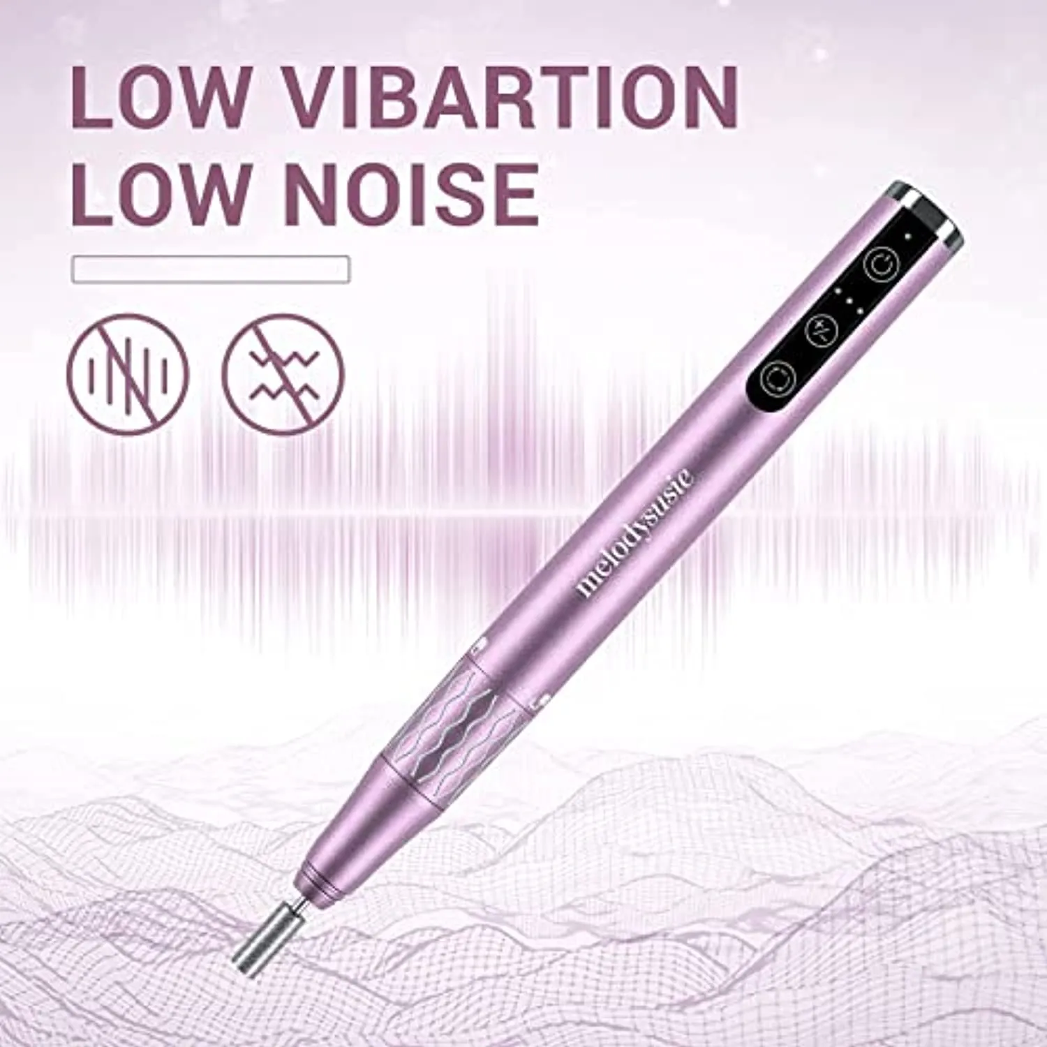 MelodySusie Professional Cordless Nail Drill, Portable Rechargeable Electric Efile Nail Machine File Kit with Bits and Sanding Bands for Acrylic Gel Nails, Manicure Pedicure Polishing