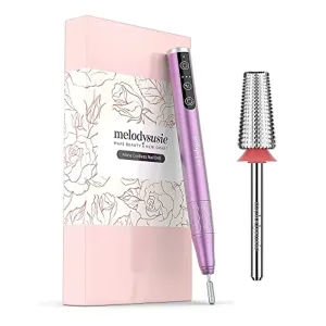 MelodySusie Professional Cordless Nail Drill, Portable Rechargeable Electric Efile Nail Machine File Kit with Bits and Sanding Bands for Acrylic Gel Nails, Manicure Pedicure Polishing