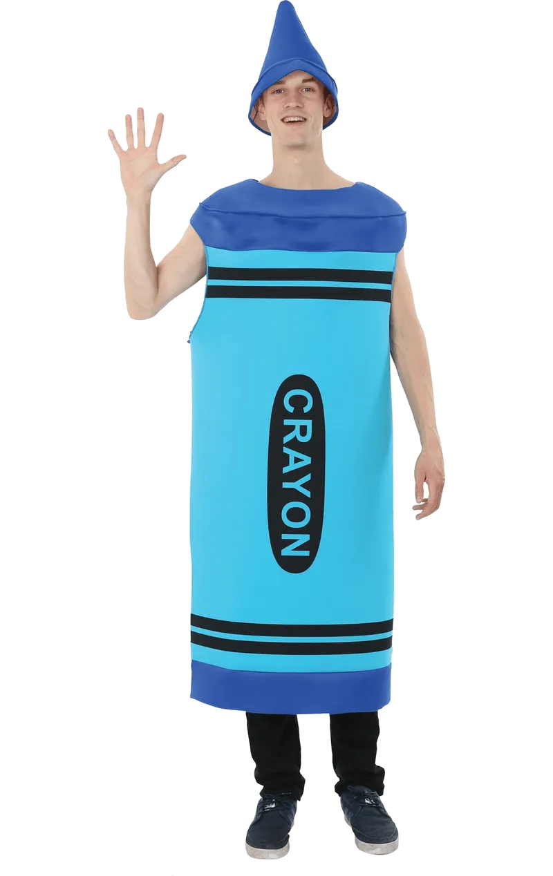 Mens Blue Crayon Costume