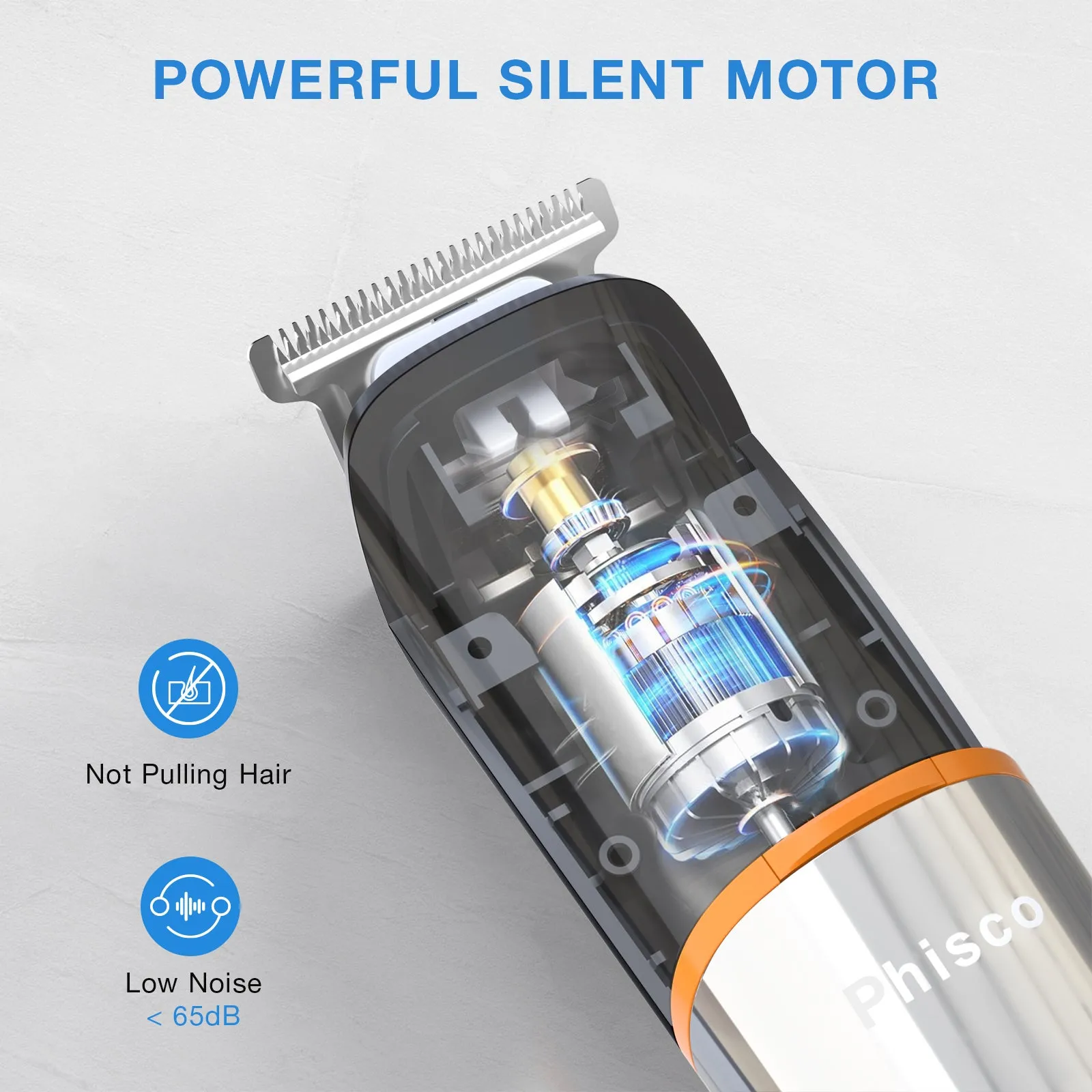 Men's Hair Beard Trimmer, Rechargeable Body Nose Hair Groomer Cordless Precision Trimmer 6 in 1 Kit