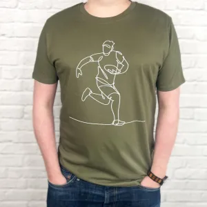Men's Rugby T Shirt Line Drawn