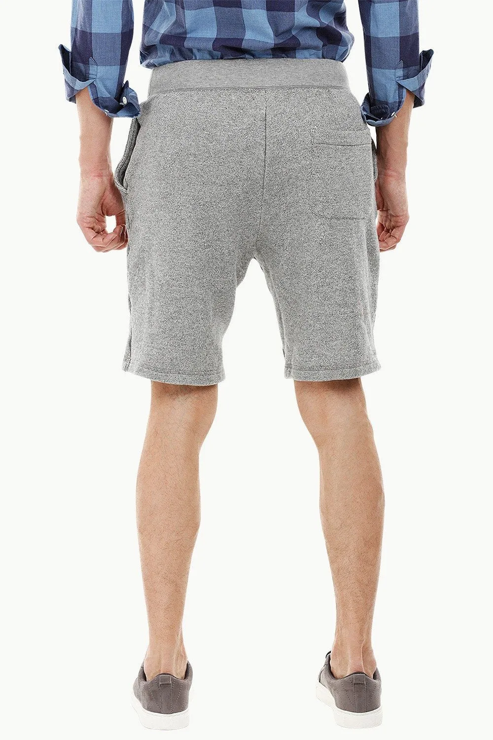 Mens Sports Grey Jacquard Knit Shorts