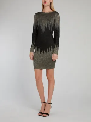 Metallic Embellished Sweater Dress