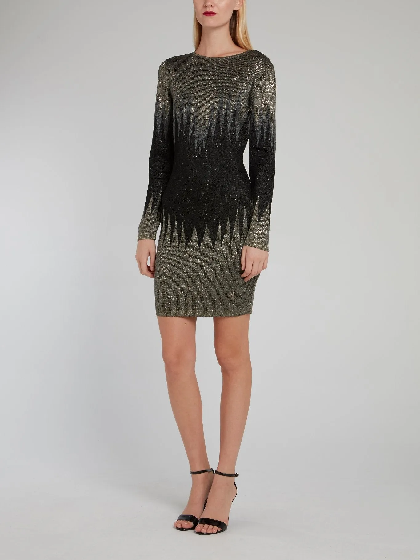 Metallic Embellished Sweater Dress