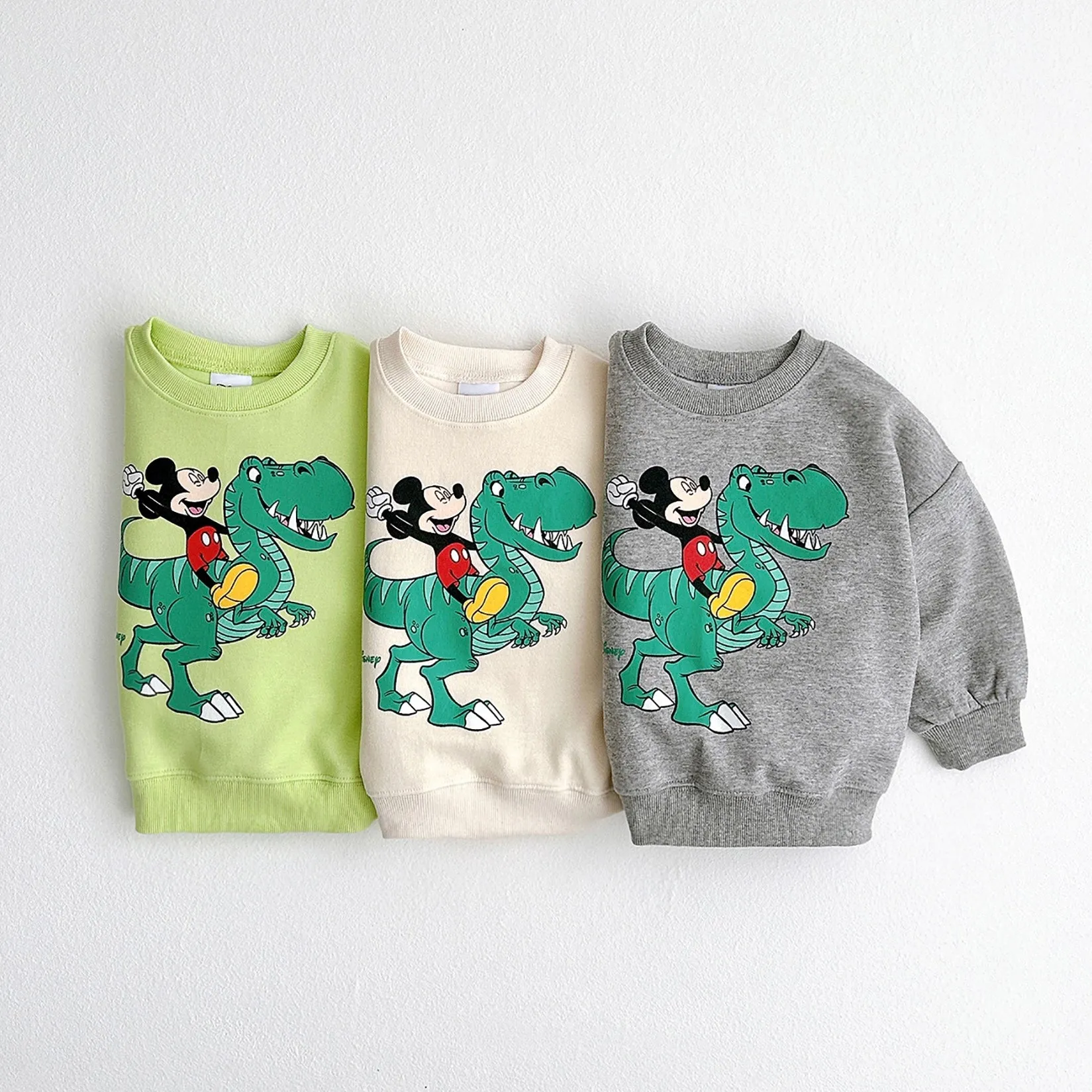 Mickey and Dino Sweatshirt - Light Green