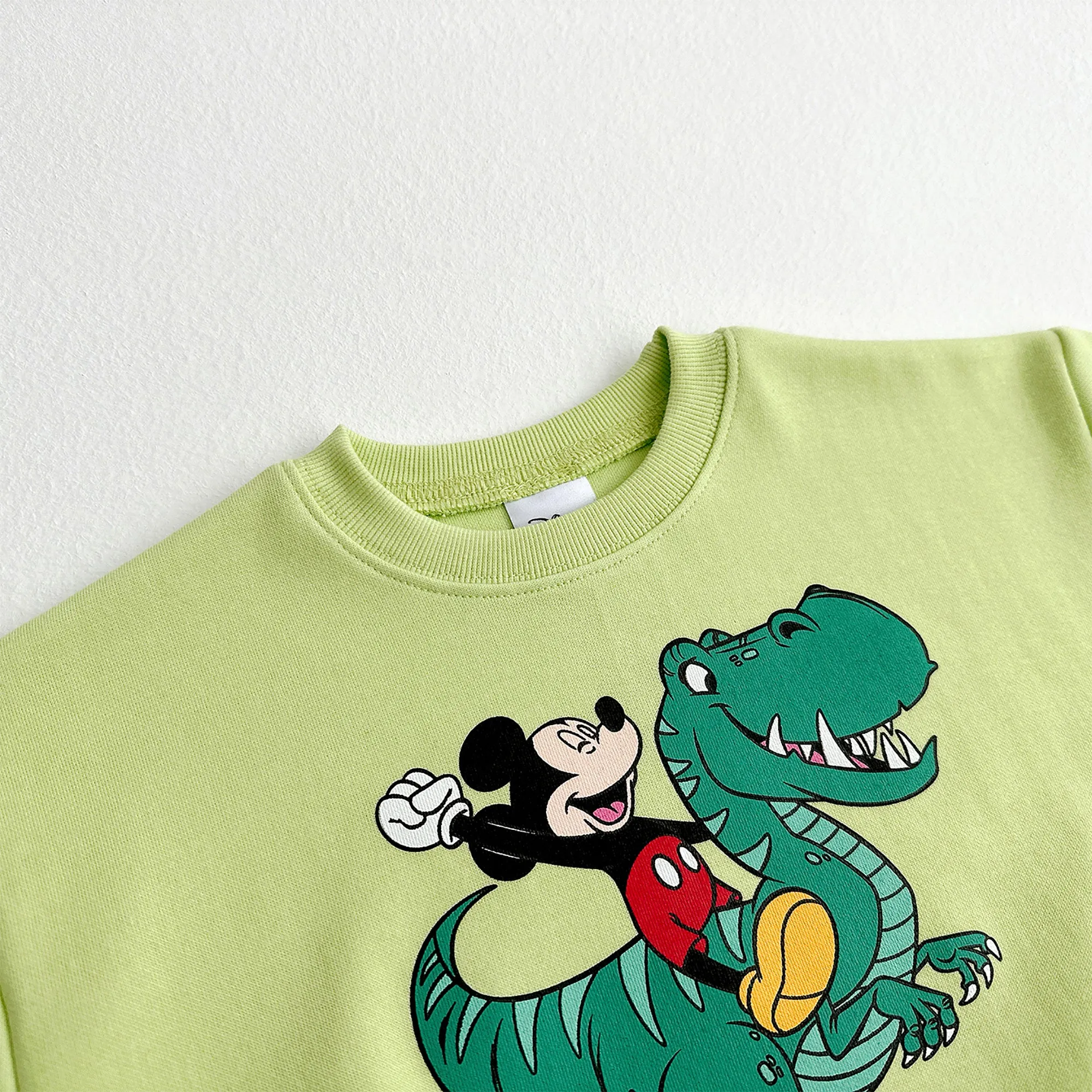 Mickey and Dino Sweatshirt - Light Green