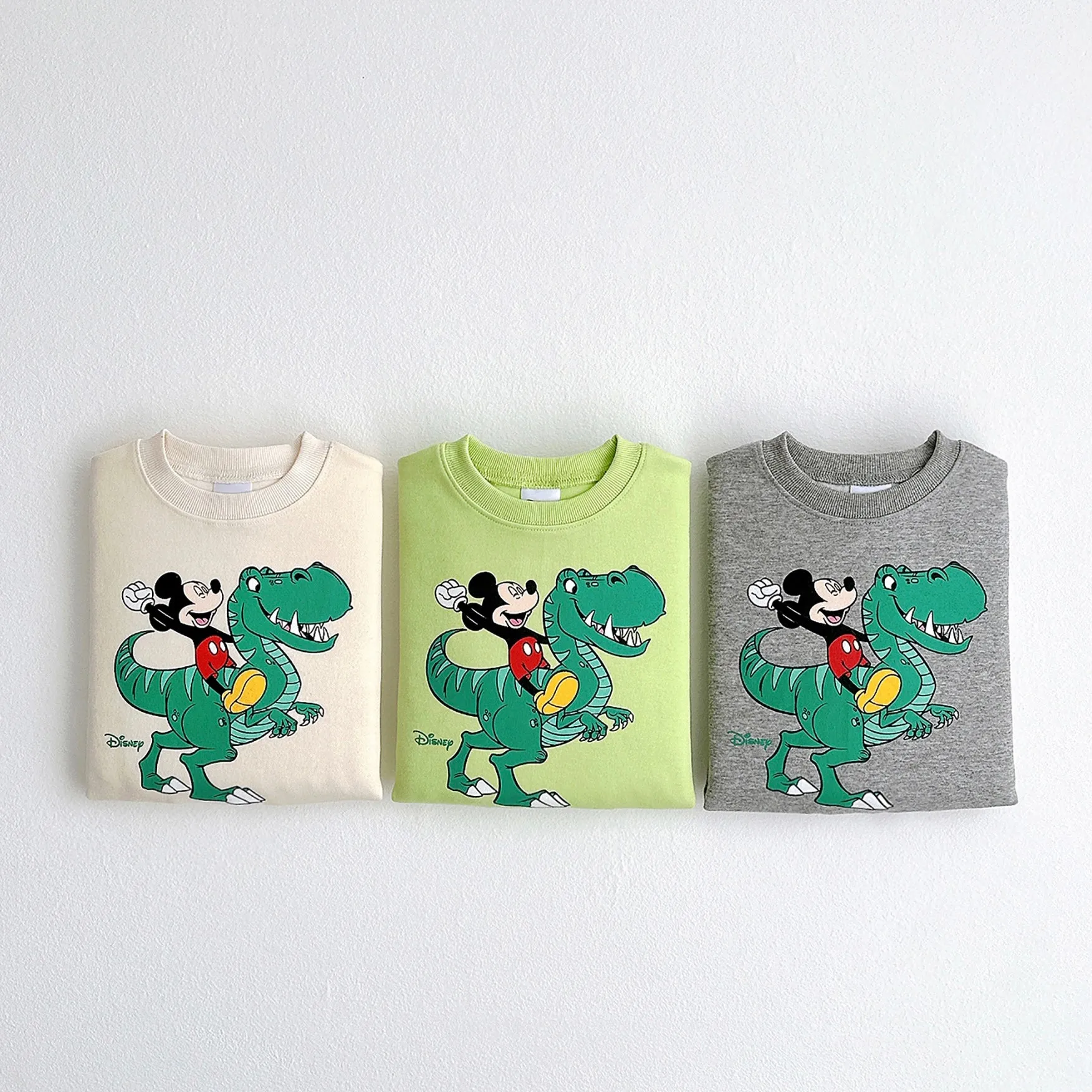 Mickey and Dino Sweatshirt - Light Green