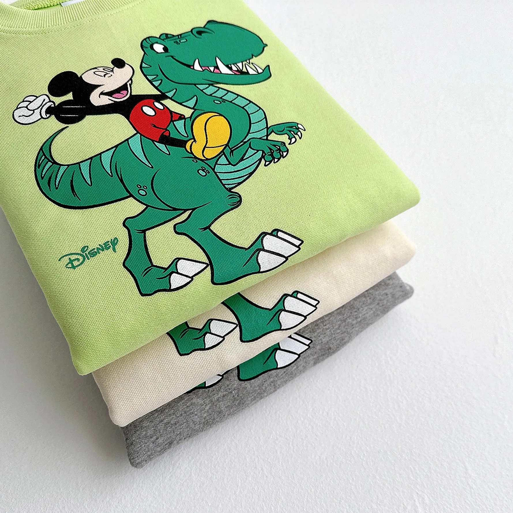 Mickey and Dino Sweatshirt - Light Green