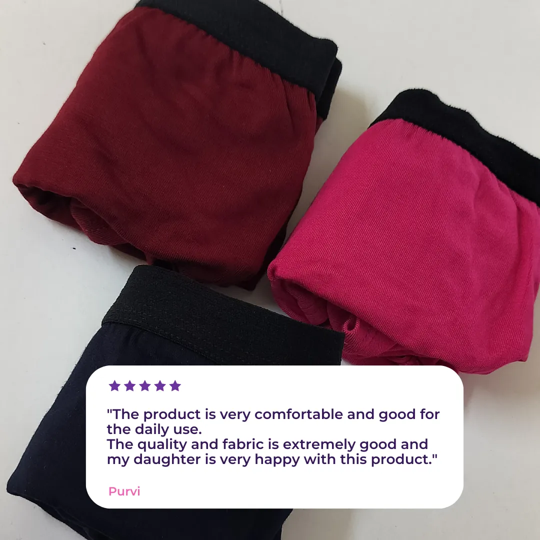 Micro Modal Underwear For Women | Mid Waist | Full Hip Coverage | Soft Waist Elastic | 3X Softer Than Cotton | Stretchy & Flexible | Moisture Wicking | Prevents Odour | 3 Pack