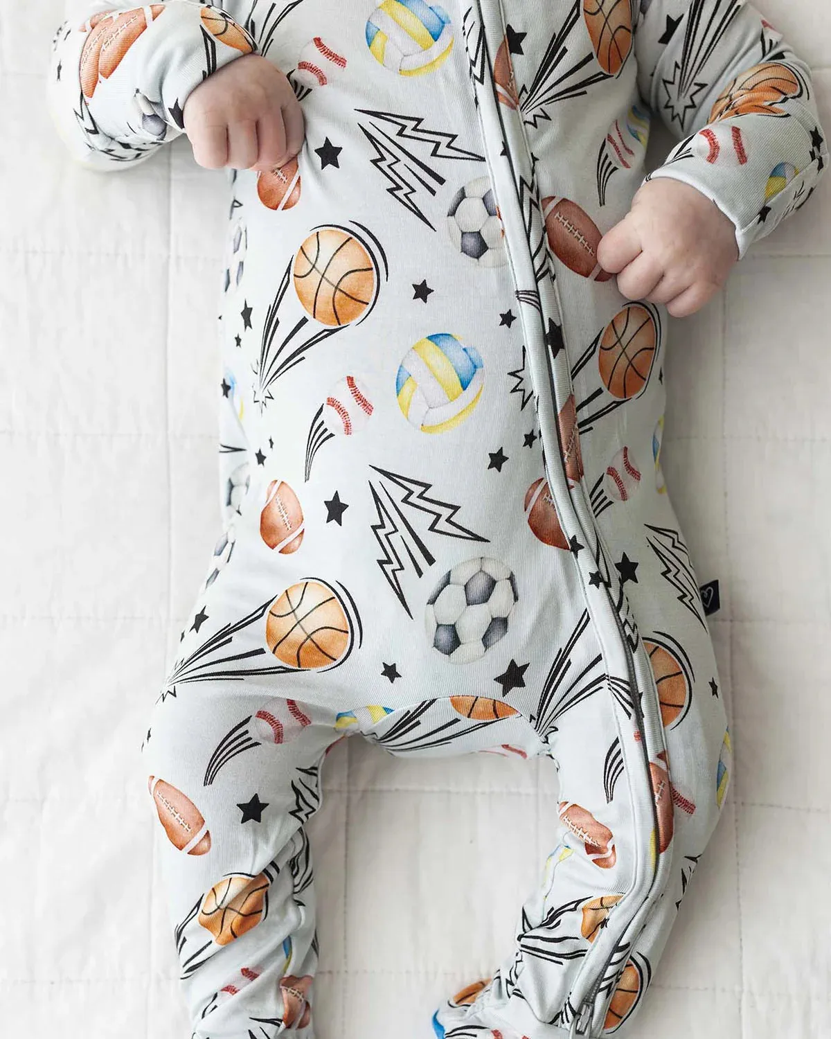 Mike Sports Bamboo Zippered Footie