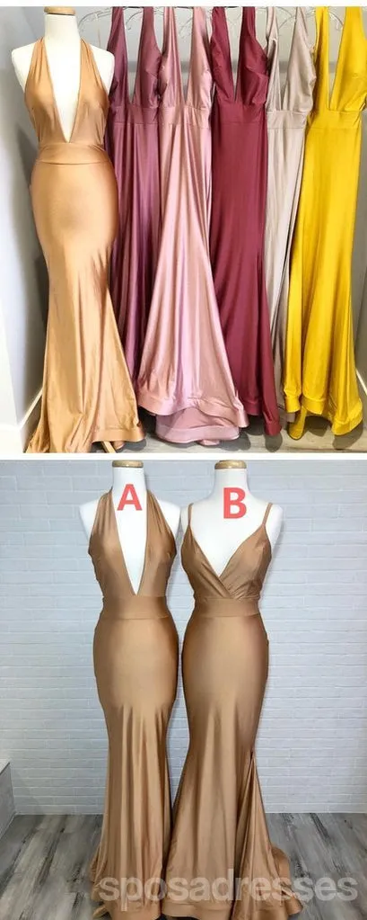 Mismatched Brown Mermaid Sexy Cheap Bridesmaid Dresses Online, WG570