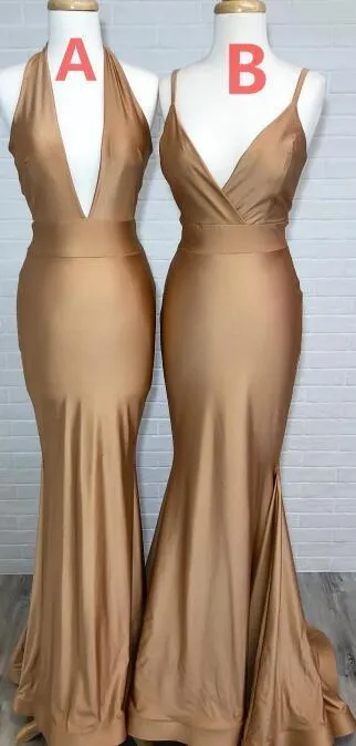 Mismatched Brown Mermaid Sexy Cheap Bridesmaid Dresses Online, WG570