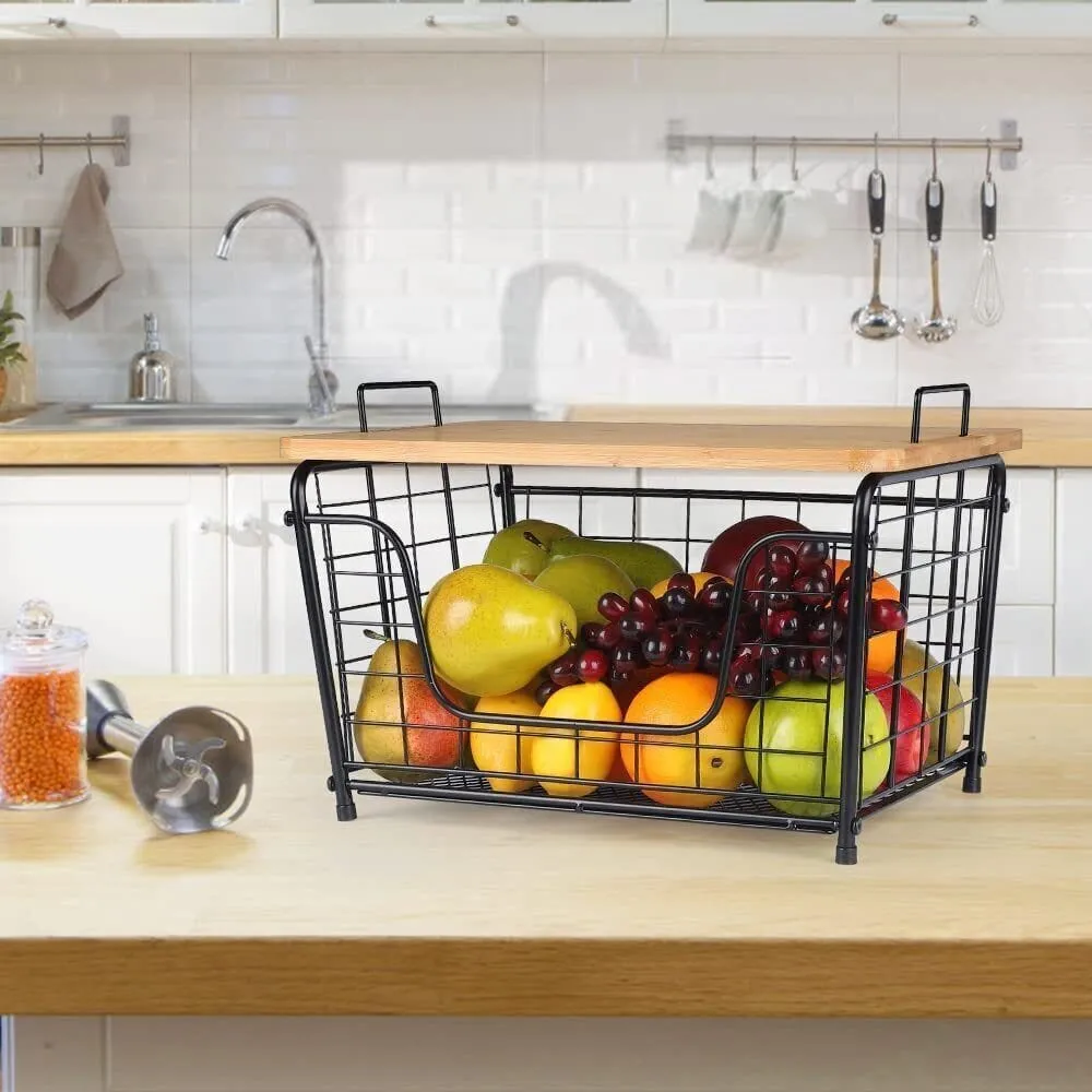 Modern Countertop Fruit And Vegetable Wire Storage Container Basket