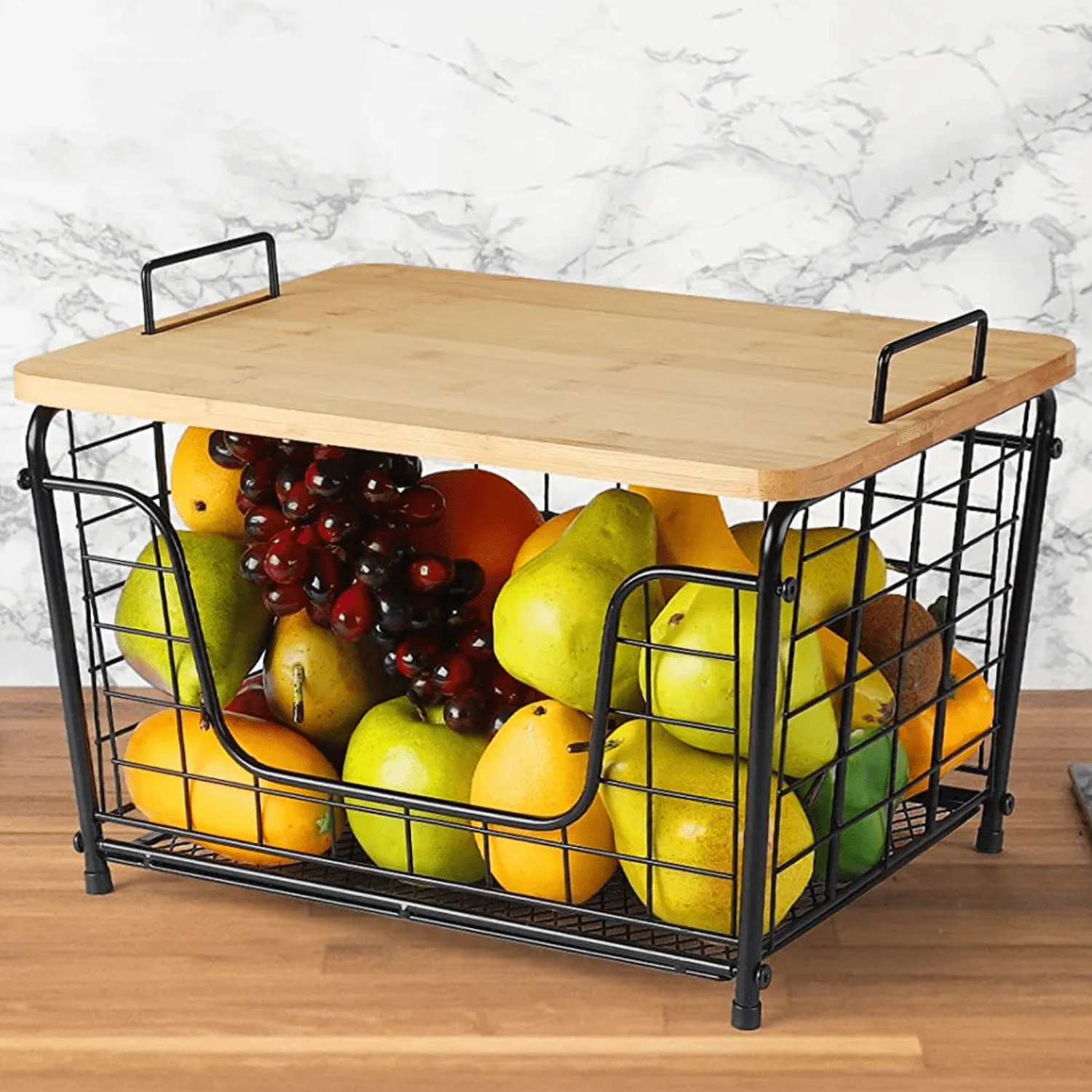 Modern Countertop Fruit And Vegetable Wire Storage Container Basket
