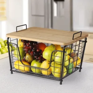 Modern Countertop Fruit And Vegetable Wire Storage Container Basket