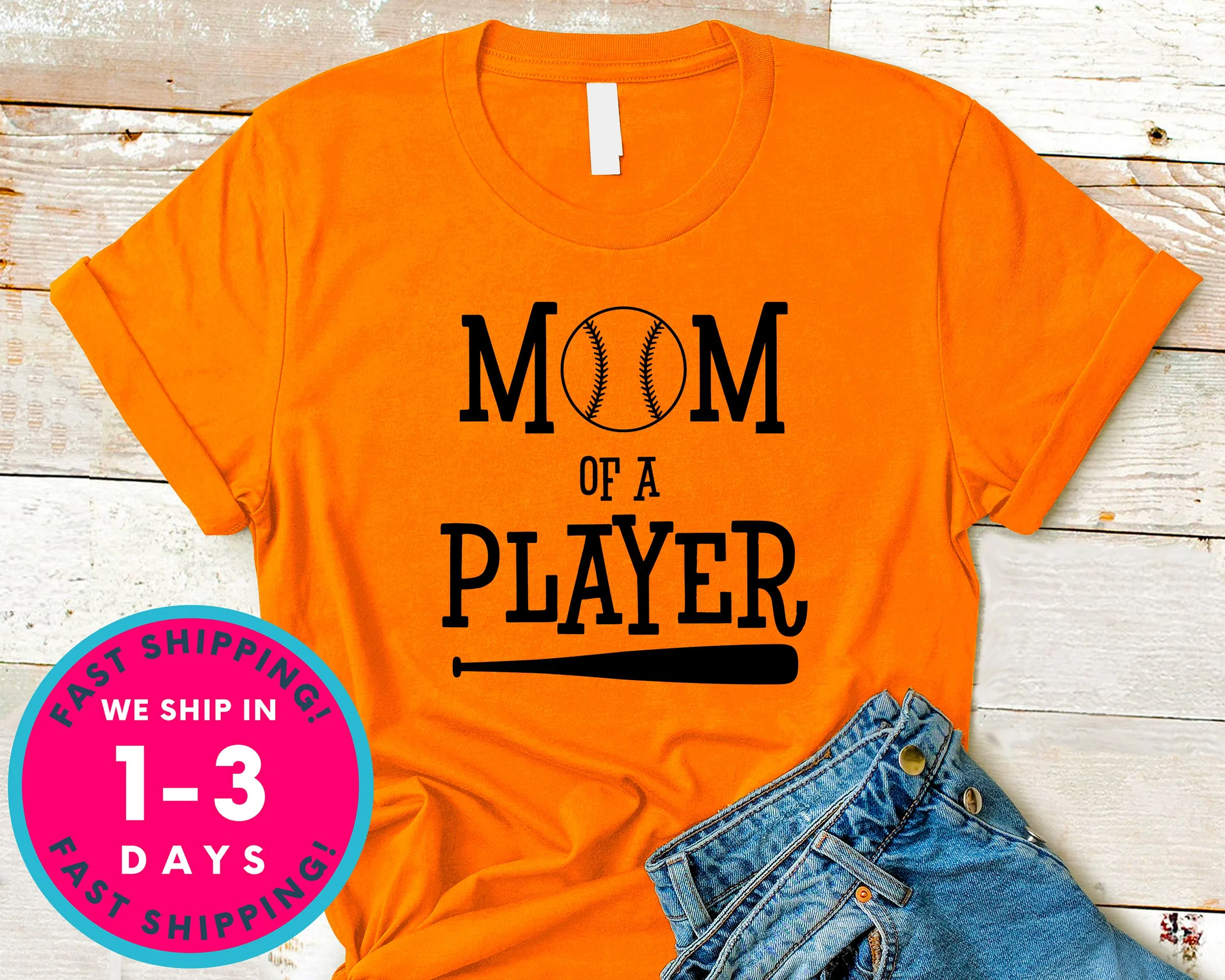 Mom Of A Player Baseball T-Shirt - Sports Shirt