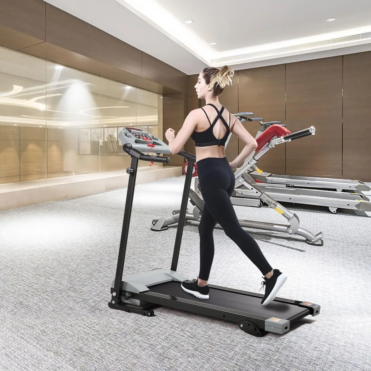 Multifunctional 3inch LCD Screen Foldable Treadmill ï¼ŒGray