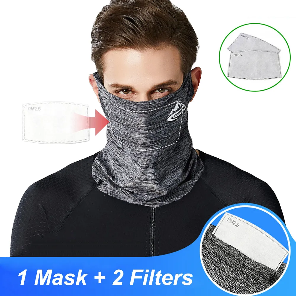 Multifunctional Sporty Neck Gaiter Face Shield with Nonslip Ear Loops and Carbon Filter, UV Protection Unisex Balaclava Headwear<br>&#128293; NEW ITEM &#128293;