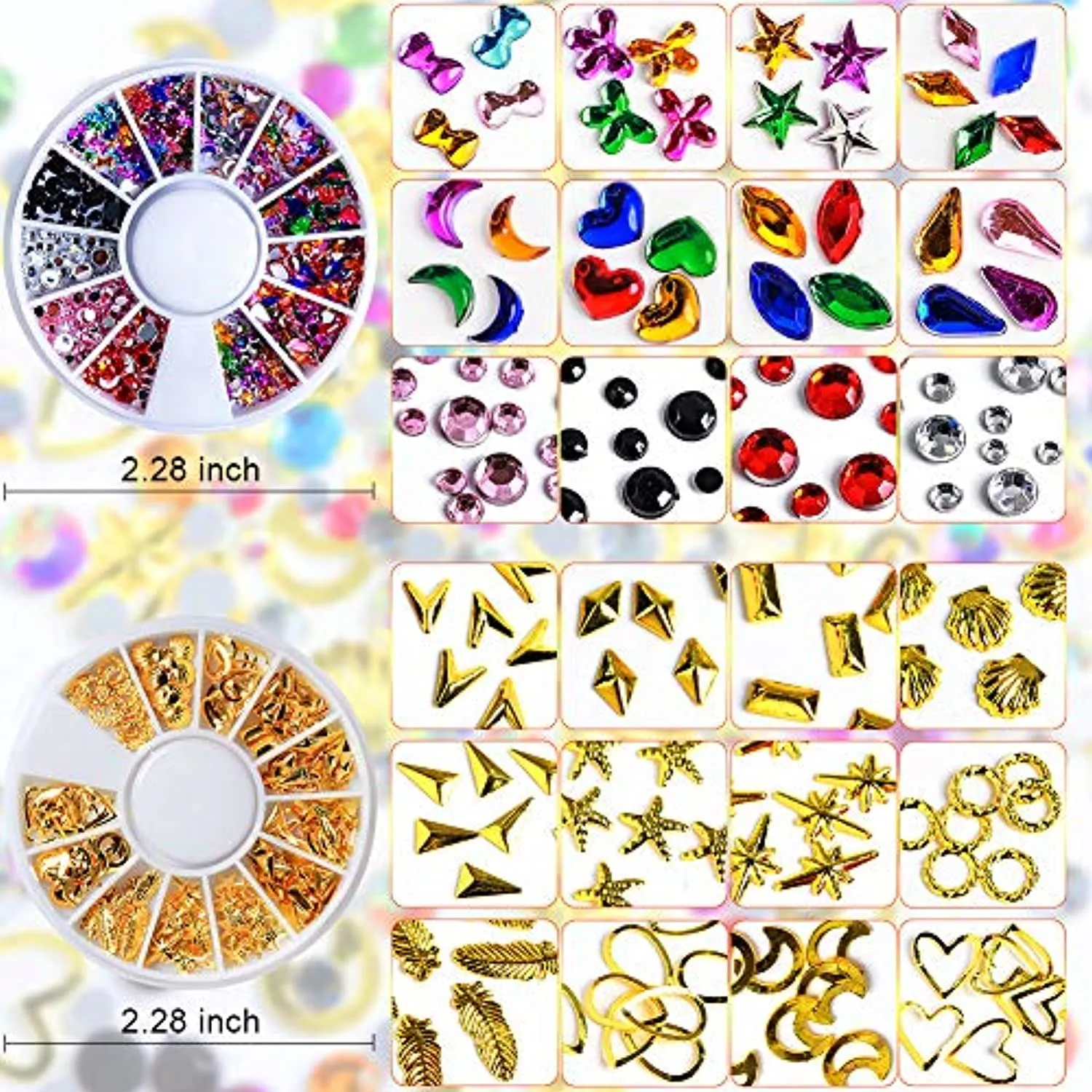 Nail Art 8ml×2 NO WIPE Rhinestone Glue Gel Adhesive Resin Gem Bead Stone Jewelry Diamond Gel Nail Polish Clear Decoration With Nail Rhinestones(Acrylic Rivet)＆Dual-Use Pen Tool (LED Light Cure Needed)