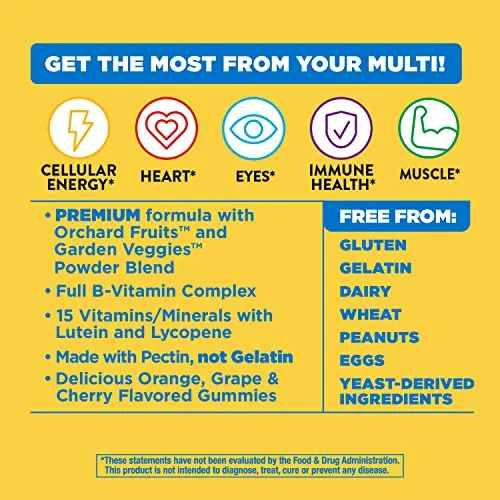 Nature's Way Alive! Men’s 50  Premium Gummy Multivitamins, Supports Multiple Body Systems, B-Vitamins, Gluten-Free, Vegetarian, Grape, Orange and Cherry Flavored Gummies, 75 Gummies
