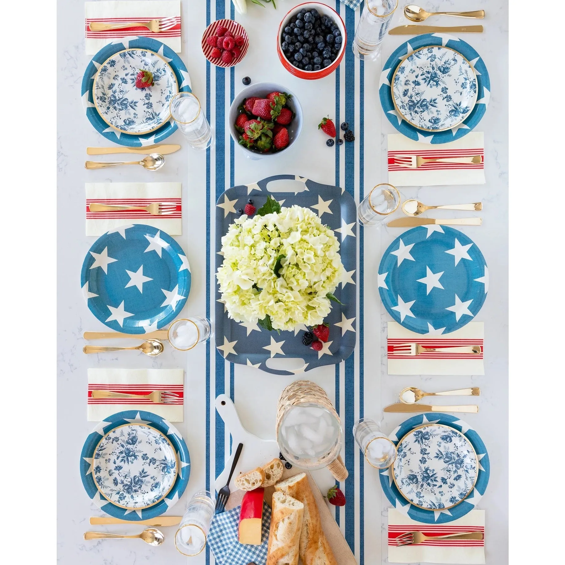 Navy Star Paper Plate