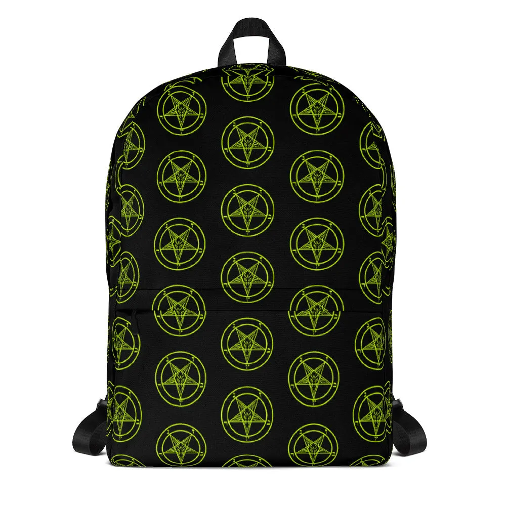 Neon Green Sigil of the Baphomet Backpack
