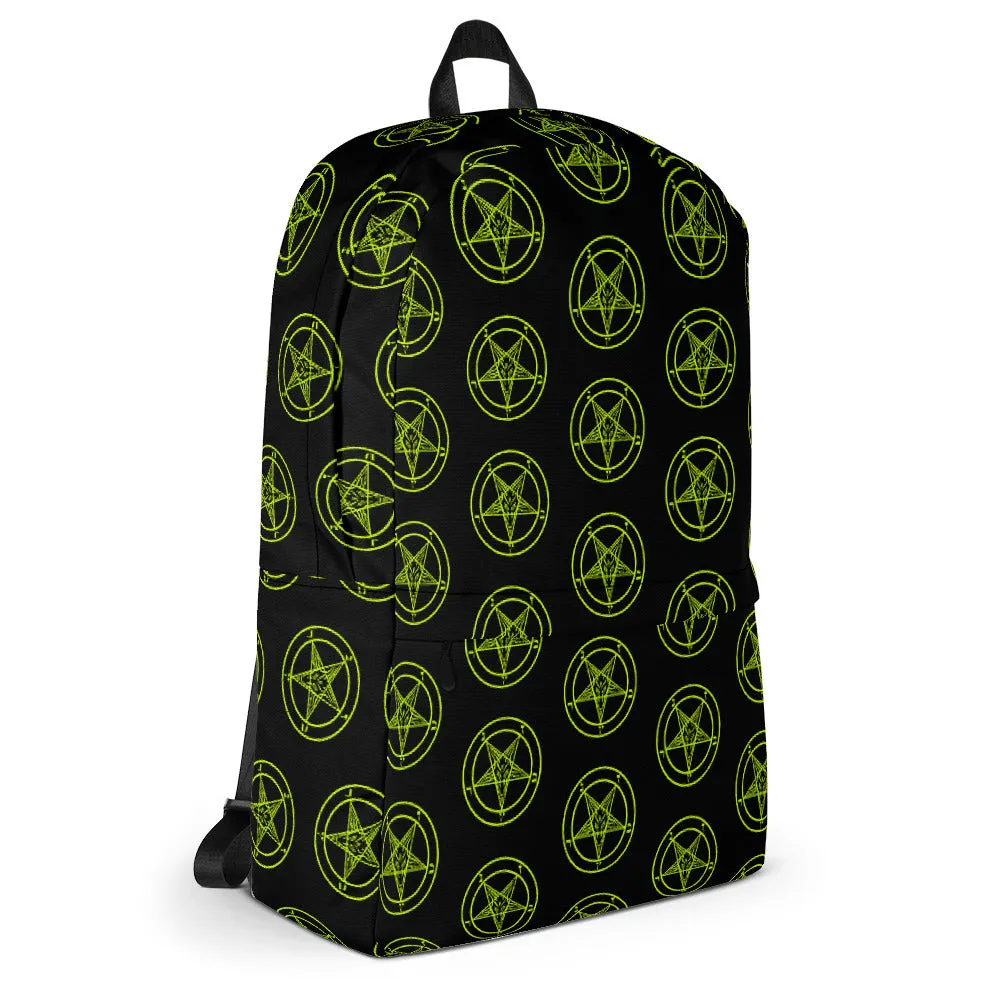 Neon Green Sigil of the Baphomet Backpack