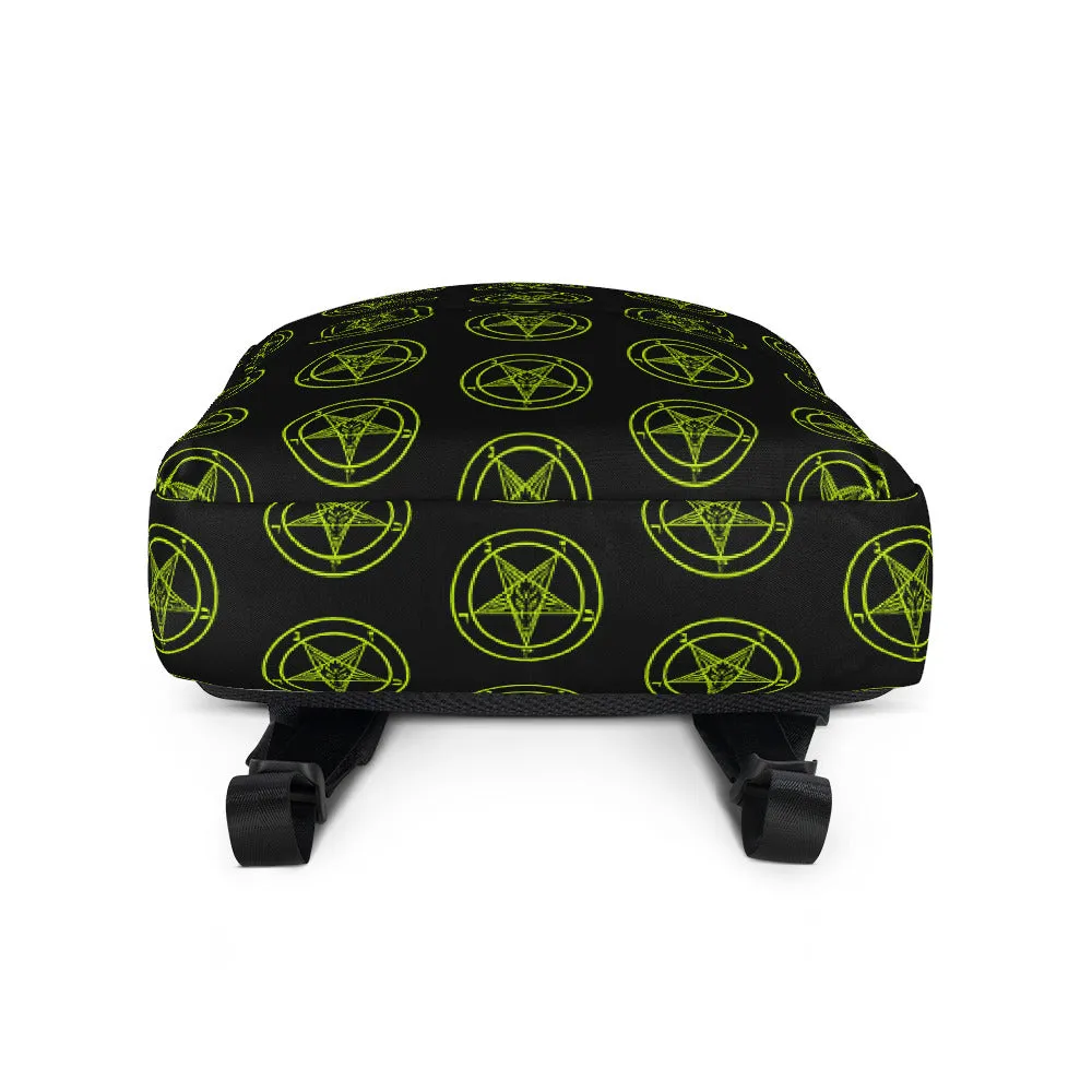 Neon Green Sigil of the Baphomet Backpack