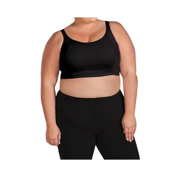 NEW ON THE PLUS SIDE plus size double layer sports bra in black