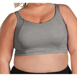 NEW ON THE PLUS SIDE plus size double layer sports bra in light grey