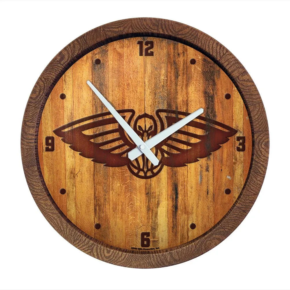 New Orleans Pelicans: "Faux" Barrel Top Clock