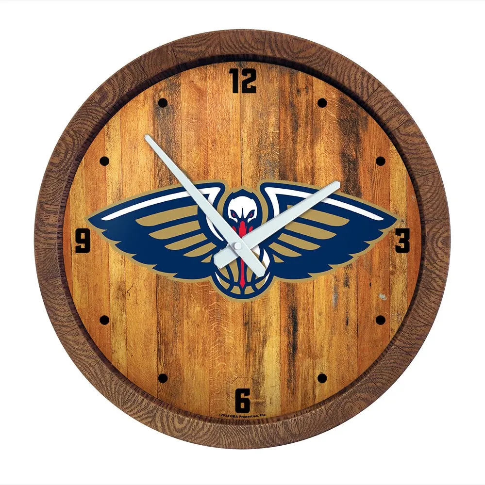 New Orleans Pelicans: "Faux" Barrel Top Clock