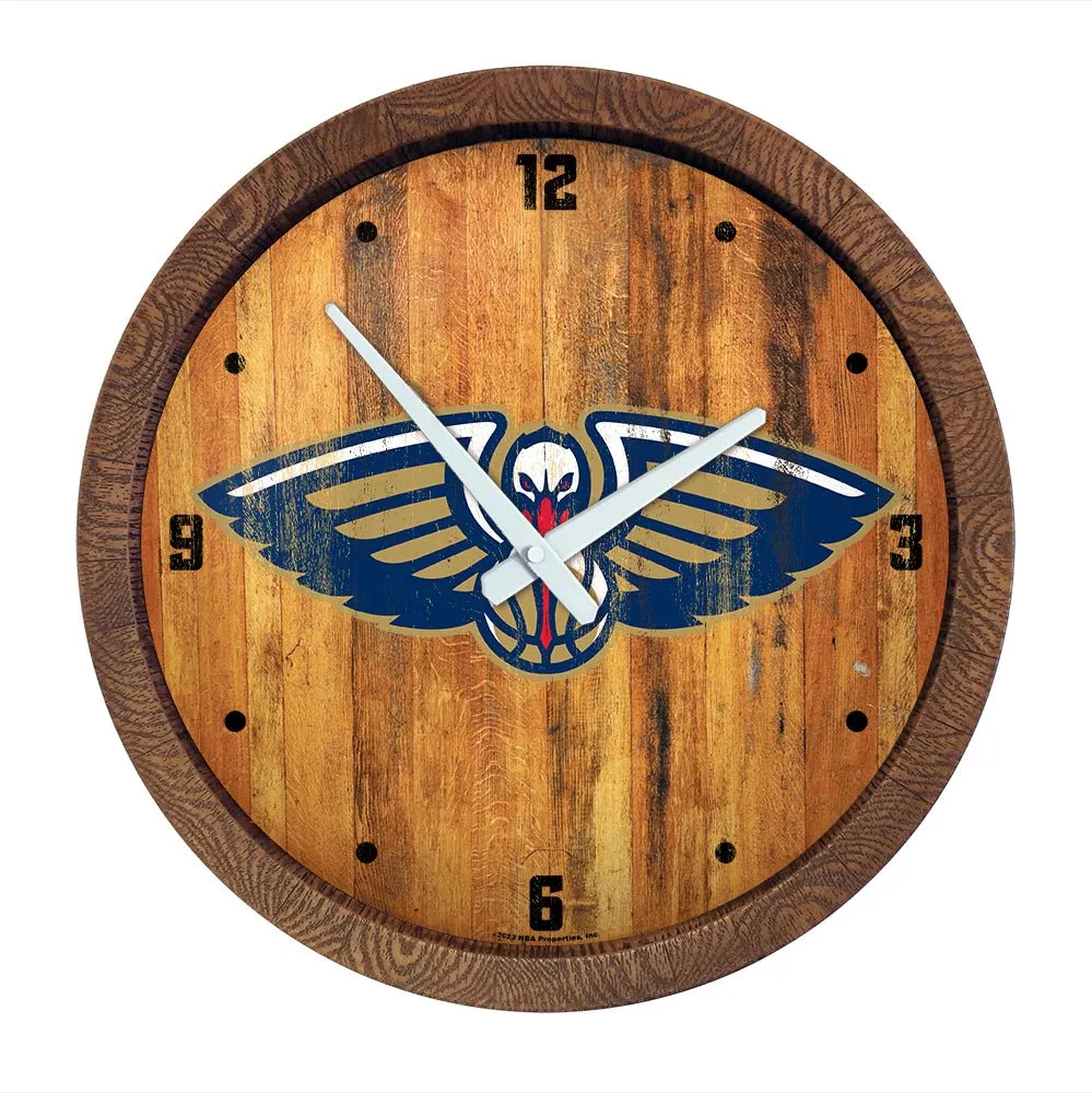 New Orleans Pelicans: "Faux" Barrel Top Clock