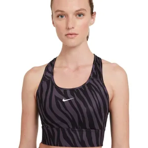 New with tags! Nike Dri Fit Swoosh Icon Clash Longline Medium Support Padded Sports Bra in Dark Raisin, Sz L!