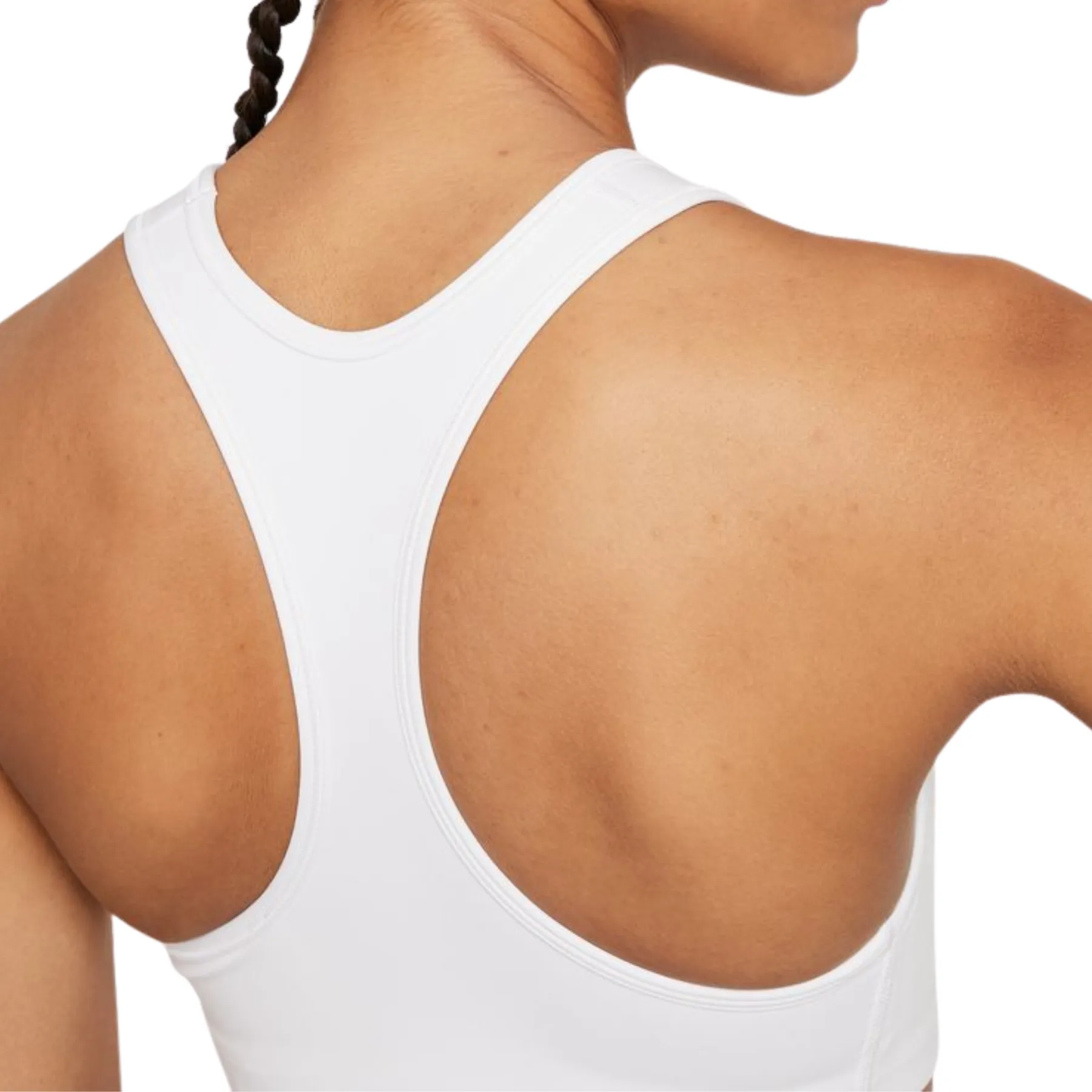 Nike Dri-FIT Swoosh Women's Medium-Support Graphic Sports Bra - White/Black/DK Smoke Grey