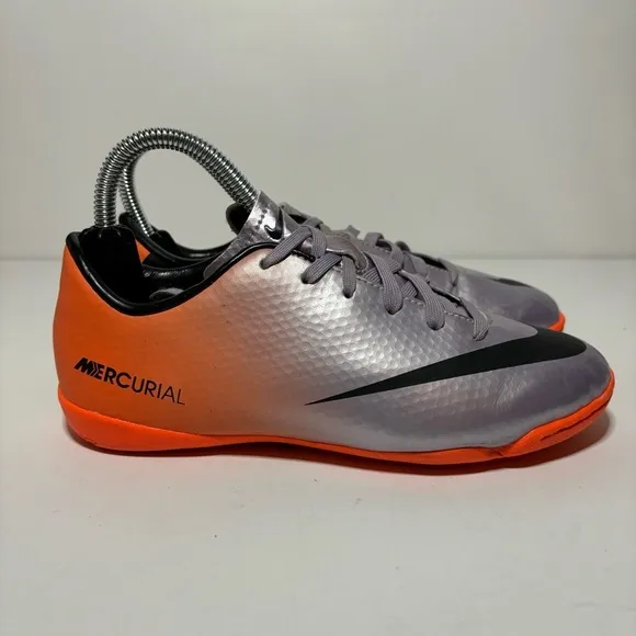 Nike Mercurial Vapor IX FG ACC Carbon Futbol Soccer Cleats PurpleOrange Youth 2Y