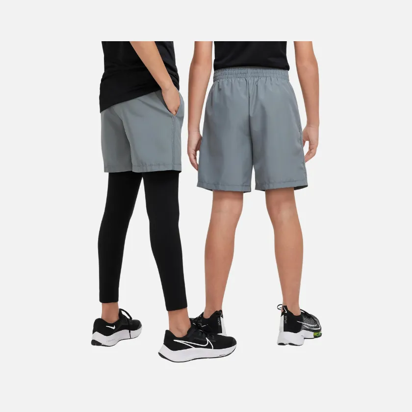 Nike Multi Older Kids Boys Dri-FIT Training Shorts -Smoke Grey/White