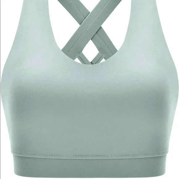 NWT Criss-Cross Back Padded Strappy Sports Bras Medium Support Yoga Bra