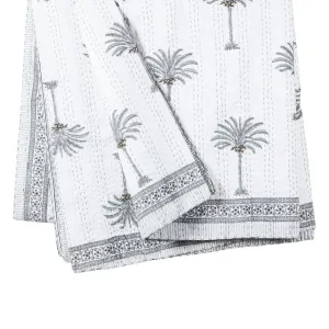 Palm Queen/King Quilt Gray