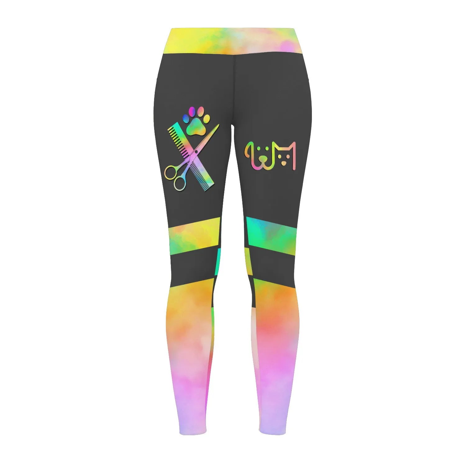 Pet Groomer Grooming Leggings Gift For Women Tie Dye