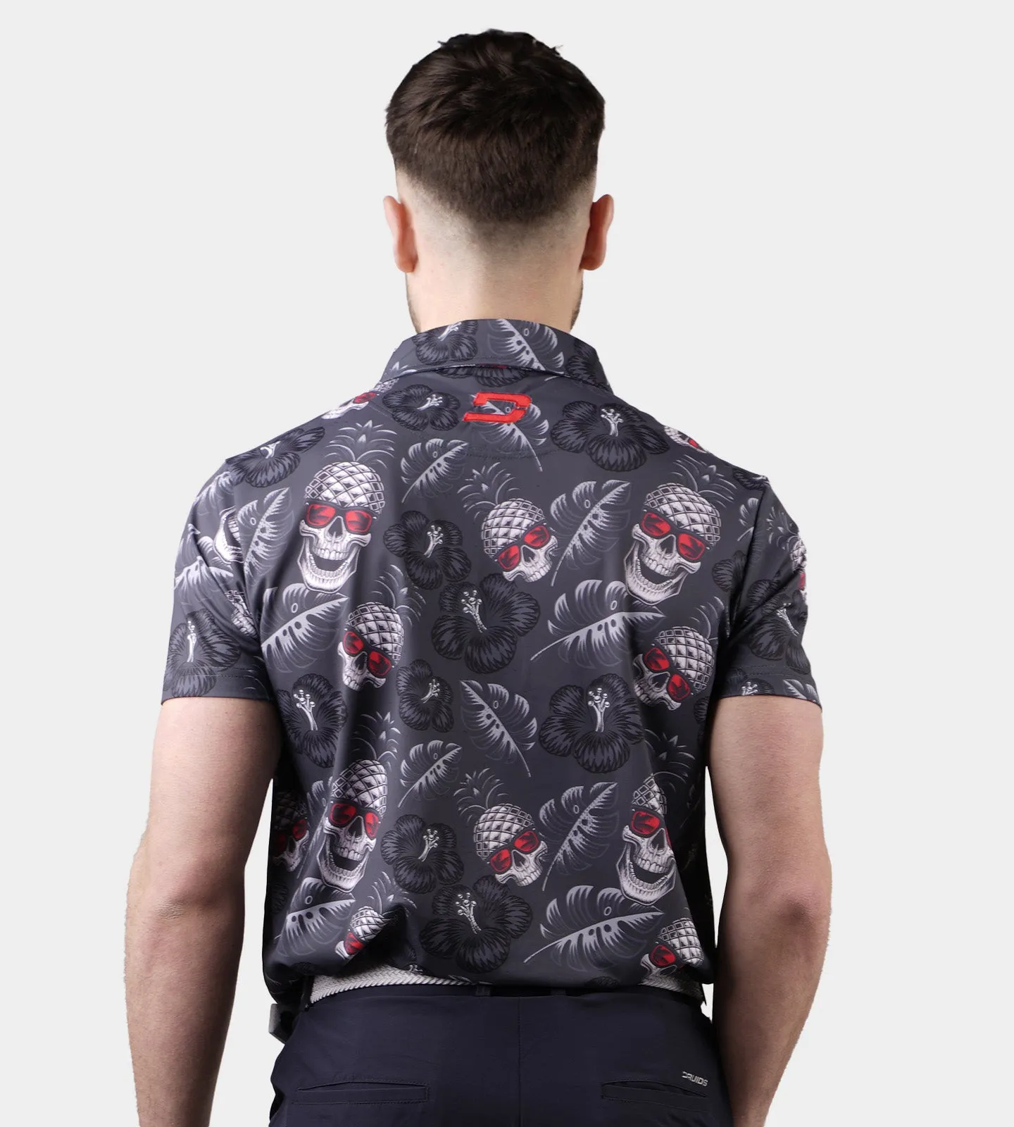 PINEAPPLE SKULLZ 2.0 POLO - CHARCOAL / RED
