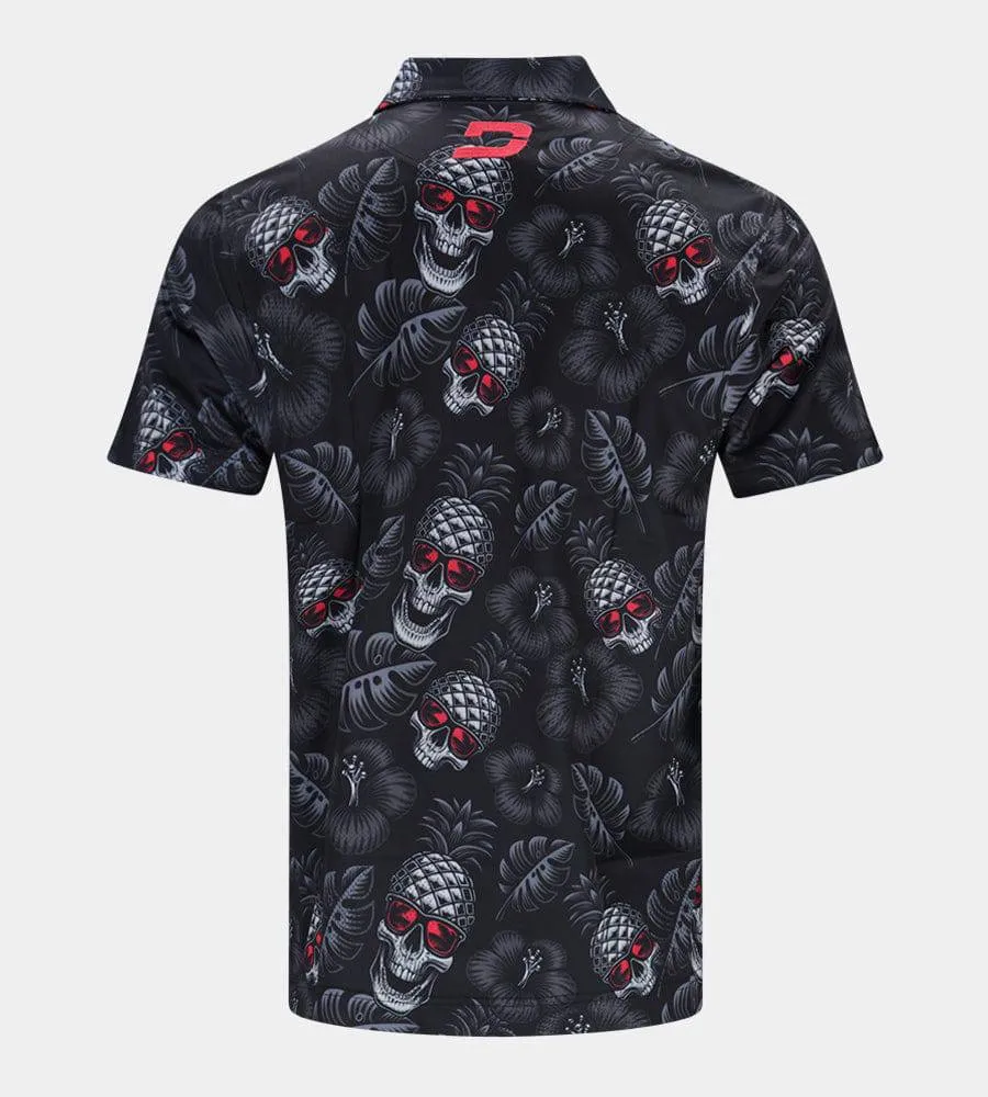 PINEAPPLE SKULLZ POLO - BLACK / PINK