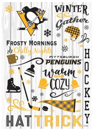 Pittsburgh Penguins, Moire Flag, House Size, Fall Seasonal,13m4372