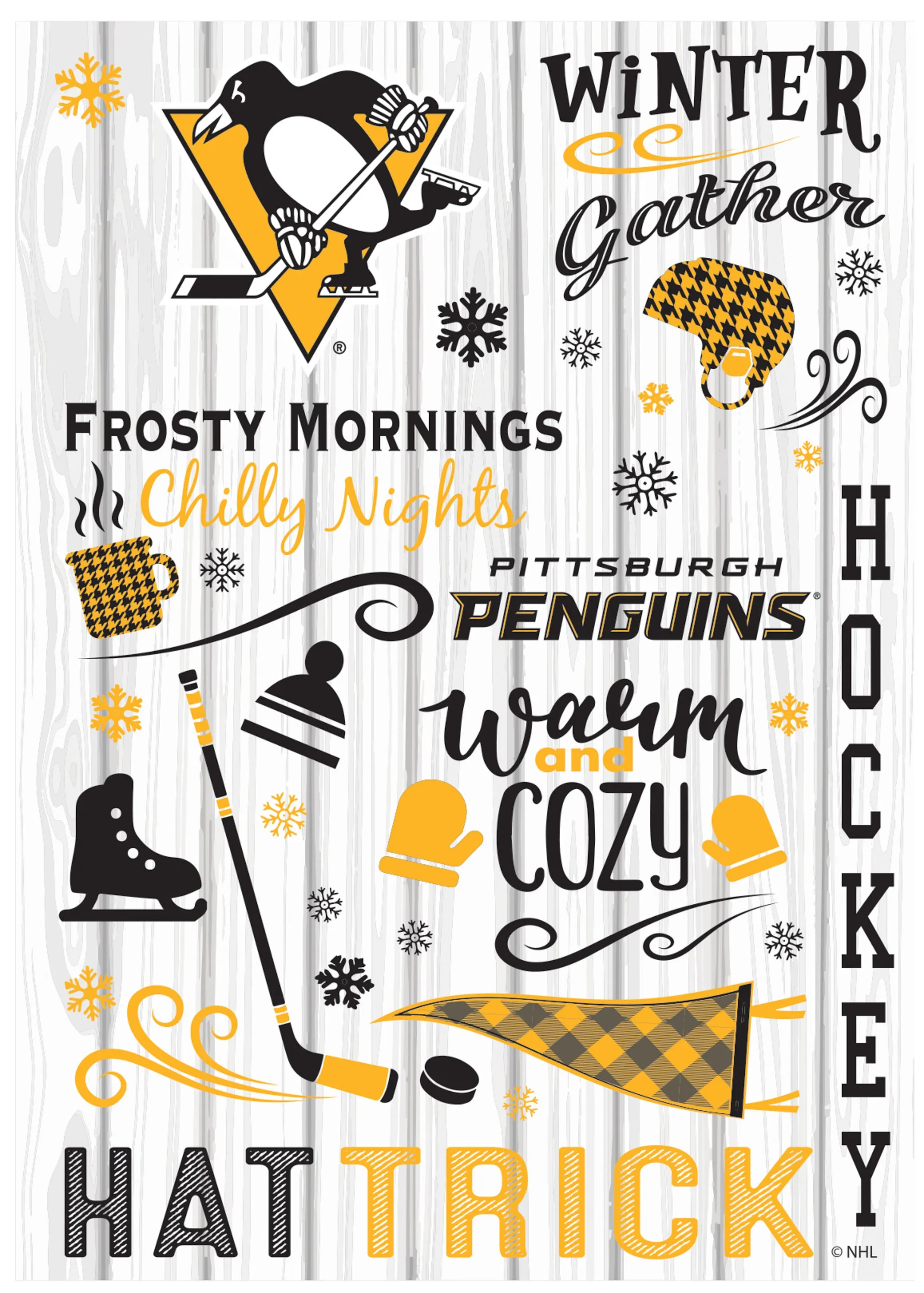 Pittsburgh Penguins, Moire Flag, House Size, Fall Seasonal,13m4372
