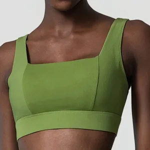 Plus Size Strong Support Fitness Exercise Spliced Threaded No Stitching Fixed Cups Sports Yoga Bra