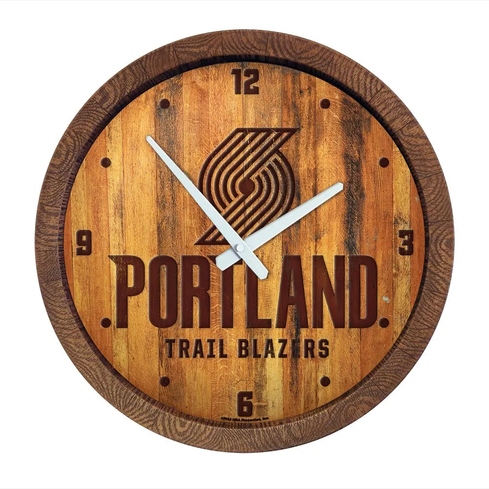 Portland Trail Blazers: Logo - "Faux" Barrel Top Clock
