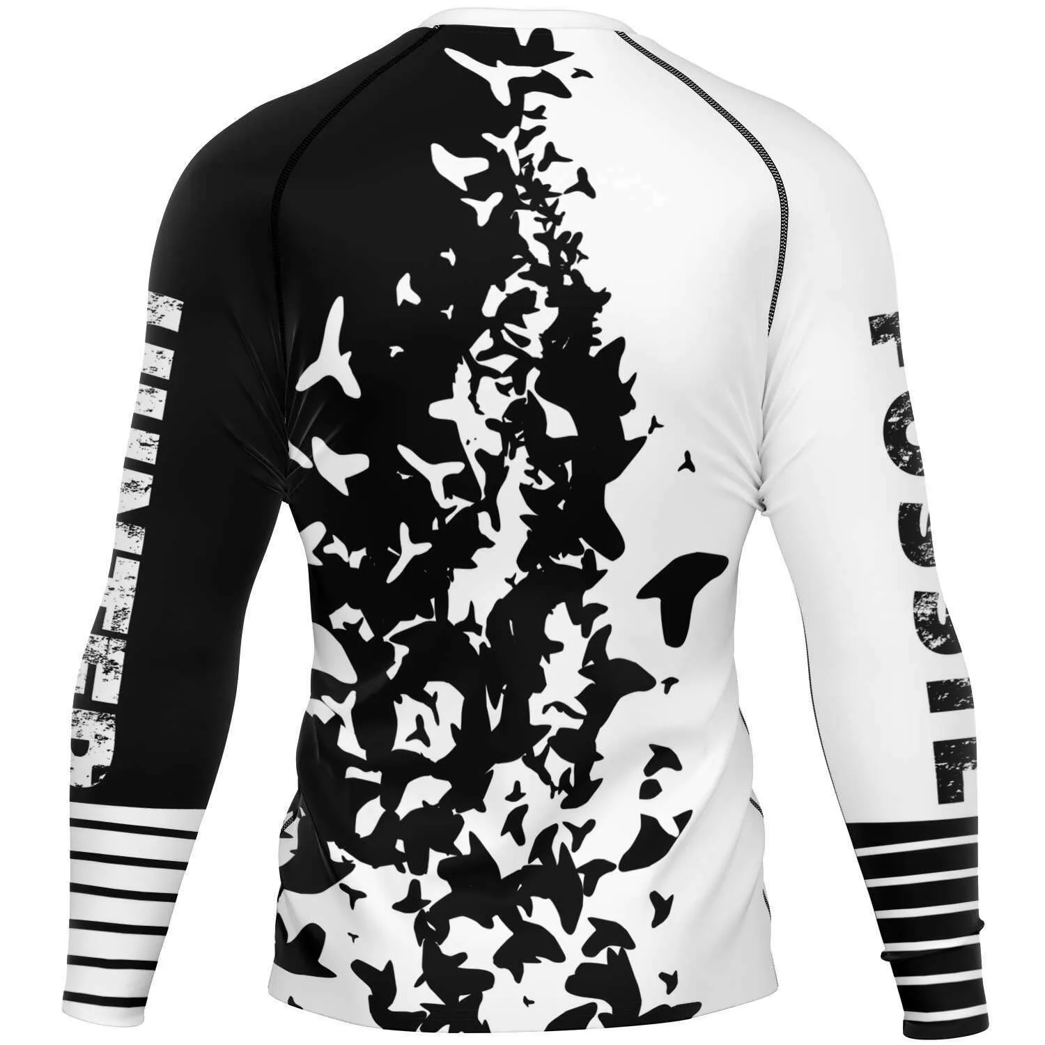 PREMIUM MEN'S SHARKTOOTH RASH GUARD - FREE SHIPPING