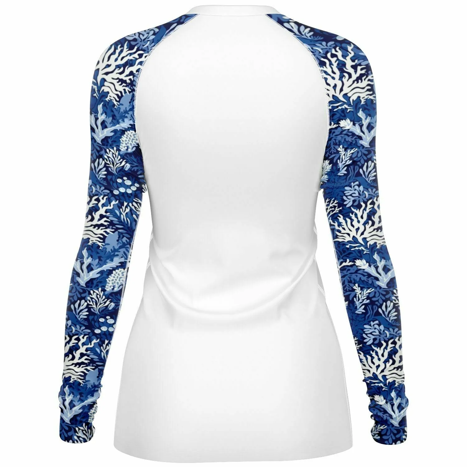 PREMIUM WOMEN'S BLUE REEF AND MEGALODON RASH GUARD - FREE SHIPPING